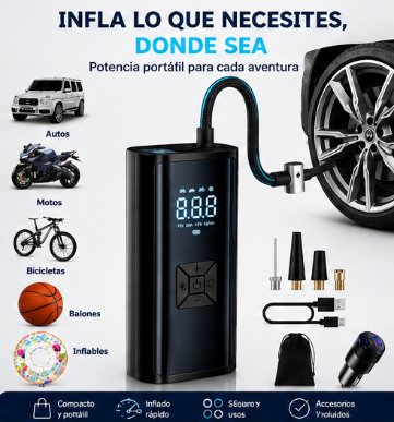 InflatePro™ – Inflador Digital Portátil con Pantalla LED