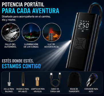 InflatePro™ – Inflador Digital Portátil con Pantalla LED
