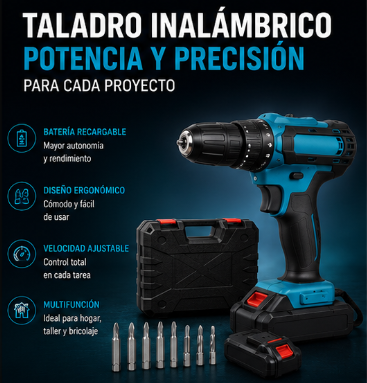 Taladro ProForce™- Taladro inalámbrico potente, práctico y versátil.
